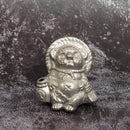 RACCOON FIGURINE TANUTANU (SILVER) FEMALE, Shigaraki Ware
