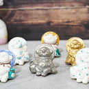 RACCOON FIGURINE TANUTANU (SILVER) FEMALE, Shigaraki Ware