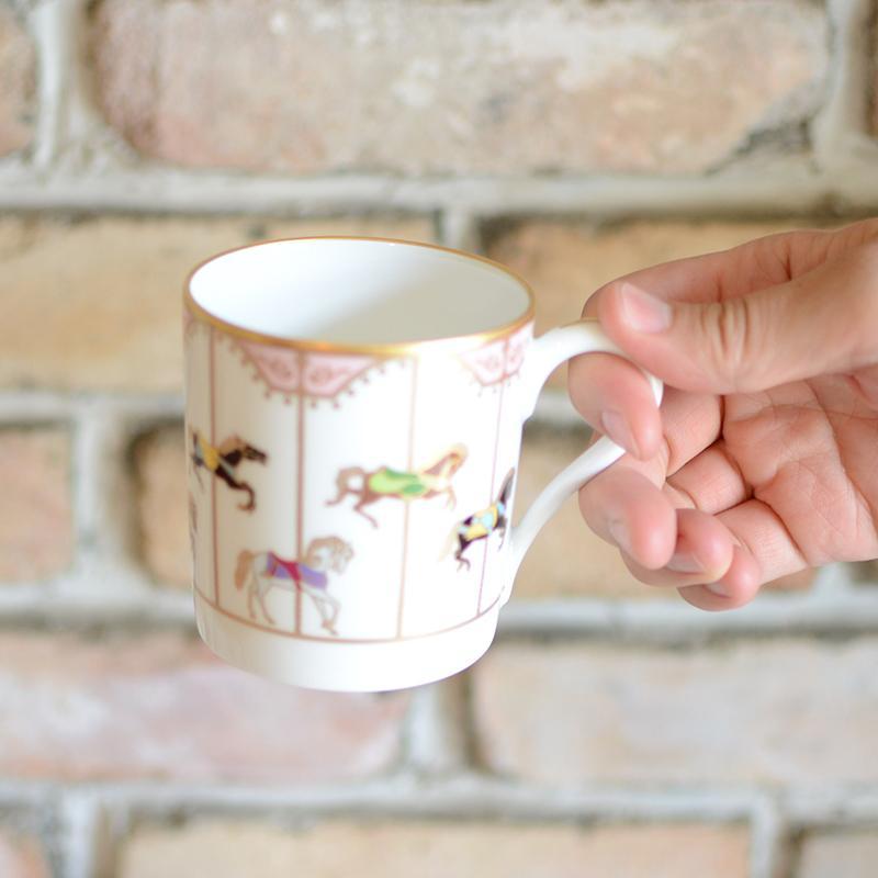 MERRY-GO-ROUND MUG (PINK), Mug, Porcelain