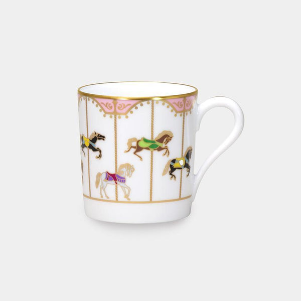 大倉陶園 「うまくゆく 回転木馬」ピンク マグカップ【磁器】 ｜ARTISAN