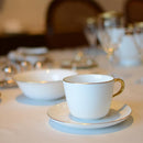 GOLD LINE MEAT PLATE, BOWL, CUP & SAUCER SET (2 PIECES EACH), Porcelain