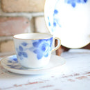 BLUE ROSE CUP & SAUCER, DESSERT PLATE, Porcelain