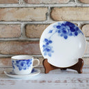 BLUE ROSE CUP & SAUCER, DESSERT PLATE, Porcelain