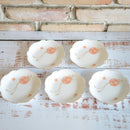 FLOWER BALL JAPANESE TEA CUP, FLOWER SHAPED SMALL PLATE (5 PIECES EACH), Porcelain