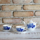 BLUE ROSE CUP & SAUCER (2 PIECES EACH), TEA POT, Porcelain