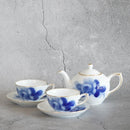 BLUE ROSE CUP & SAUCER (2 PIECES EACH), TEA POT, Porcelain