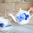BLUE ROSE CUP & SAUCER (2 PIECES EACH), TEA POT, Porcelain