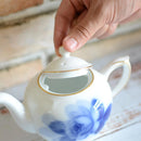 BLUE ROSE CUP & SAUCER (2 PIECES EACH), TEA POT, Porcelain