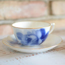 BLUE ROSE CUP & SAUCER (2 PIECES EACH), TEA POT, Porcelain