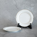 GOLD LINE SMALL CAKE PLATE (2 PIECE SET), Small Dish, Porcelain