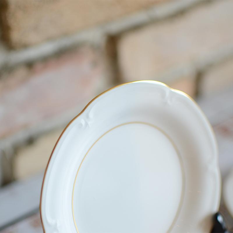 GOLD LINE SMALL CAKE PLATE (2 PIECE SET), Small Dish, Porcelain