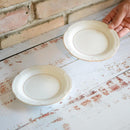 GOLD LINE SMALL CAKE PLATE (2 PIECE SET), Small Dish, Porcelain