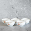 FLOWER BALL JAPANESE TEA CUP (5 PIECE SET), Porcelain