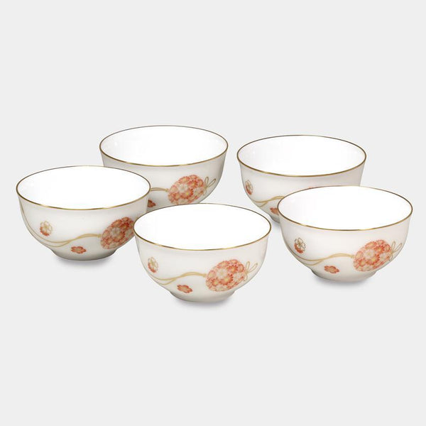 大倉陶園 花毬 湯呑み（5客揃）【磁器】 ｜ARTISAN