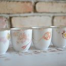 FOUR SEASONS JAPANESE TEA CUP (4 PIECE SET), Japanese Tea Cup, Porcelain