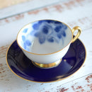 100TH ANNIVERSARY BLUE ROSE CUP & SAUCER, Coffee Cup, Tea Cup, Porcelain