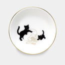 LUCKY BLACK CAT SMALL DISH PART-1, Small Plate, Porcelain