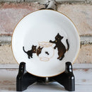 LUCKY BLACK CAT SMALL DISH PART-2, Small Plate, Porcelain