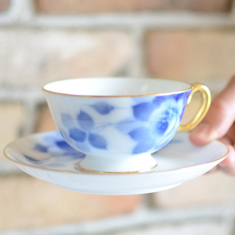 BLUE ROSE CUP & SAUCER, Coffee Cup, Tea Cup, Porcelain