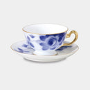 BLUE ROSE CUP & SAUCER, Coffee Cup, Tea Cup, Porcelain