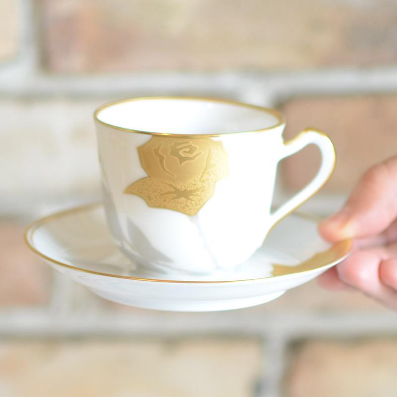 GOLDEN ROSE CUP & SAUCER, Coffee Cup, Tea Cup, Porcelain