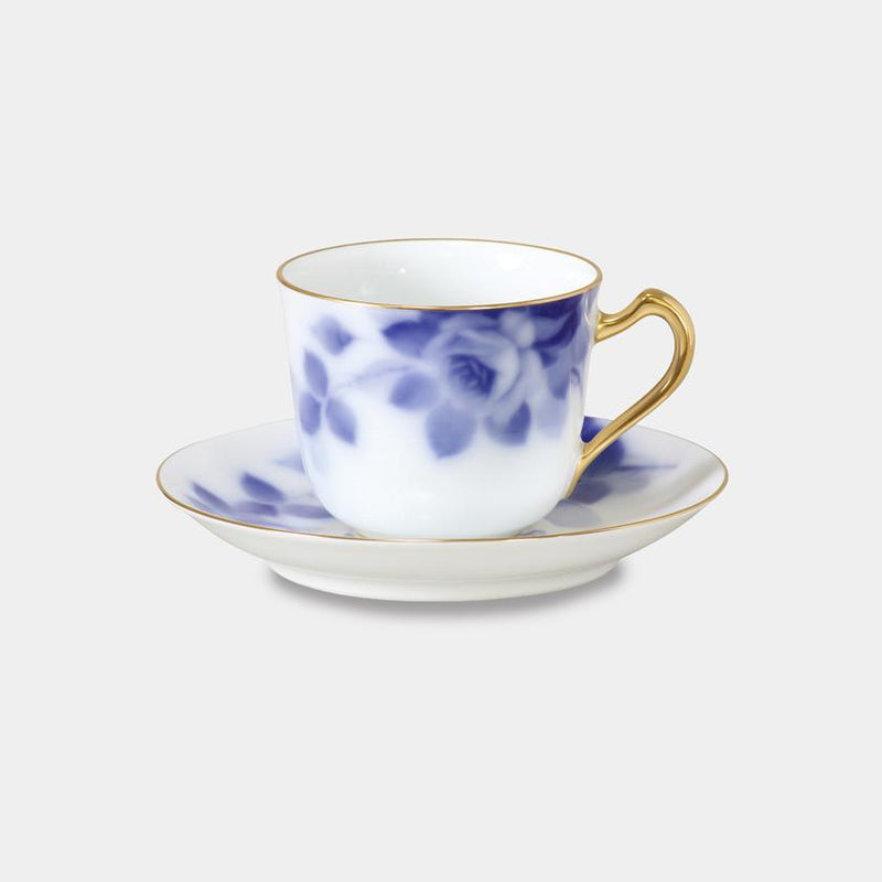 BLUE ROSE COFFEE CUP & SAUCER, Coffee Cup, Tea Cup, Porcelain