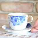 BLUE ROSE MORNING CUP & SAUCER, Coffee Cup, Tea Cup, Porcelain