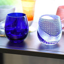 凛然 ienomiグラス 白蛇 -haku ja- (青)【切子】