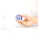 凛然 ぐいのみ 菊七宝 -kiku shippo- (青)【切子】