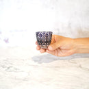 凛然 ぐいのみ 菊七宝 -kiku shippo- (紫)【切子】