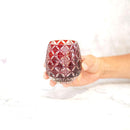 凛然 ienomiグラス 菊七宝 -kiku shippo- (赤)【切子】