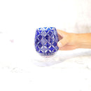 KIKU SHIPPO (BLUE), Glass, rinzen Kiriko