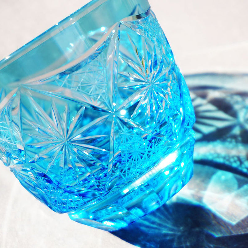 COLD SAKE GLASS GINWAN NO HANA (LIGHT BLUE), rinzen Kiriko