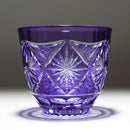 COLD SAKE GLASS GINWAN NO HANA (GOLD & PURPLE), rinzen Kiriko
