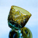 COLD SAKE GLASS GINWAN NO HANA (YELLOW & SKY BLUE), rinzen Kiriko