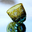 COLD SAKE GLASS GINWAN NO HANA (YELLOW & SKY BLUE), rinzen Kiriko