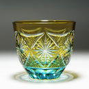 COLD SAKE GLASS GINWAN NO HANA (YELLOW & SKY BLUE), rinzen Kiriko