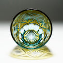 COLD SAKE GLASS GINWAN NO HANA (YELLOW & SKY BLUE), rinzen Kiriko