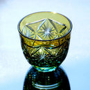 COLD SAKE GLASS GINWAN NO HANA (YELLOW & SKY BLUE), rinzen Kiriko