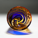 COLD SAKE GLASS HOU EI (BLUE & ORANGE), rinzen Kiriko