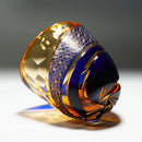 COLD SAKE GLASS HOU EI (BLUE & ORANGE), rinzen Kiriko