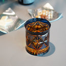 GINWAN NO HANA (BLUE & ORANGE), Rocks Glass, rinzen Kiriko