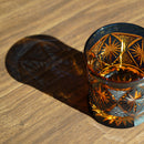 GINWAN NO HANA (BLUE & ORANGE), Rocks Glass, rinzen Kiriko