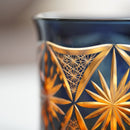 GINWAN NO HANA (BLUE & ORANGE), Rocks Glass, rinzen Kiriko