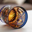 GINWAN NO HANA (BLUE & ORANGE), Rocks Glass, rinzen Kiriko