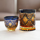 GINWAN NO HANA (BLUE & ORANGE), Rocks Glass, rinzen Kiriko
