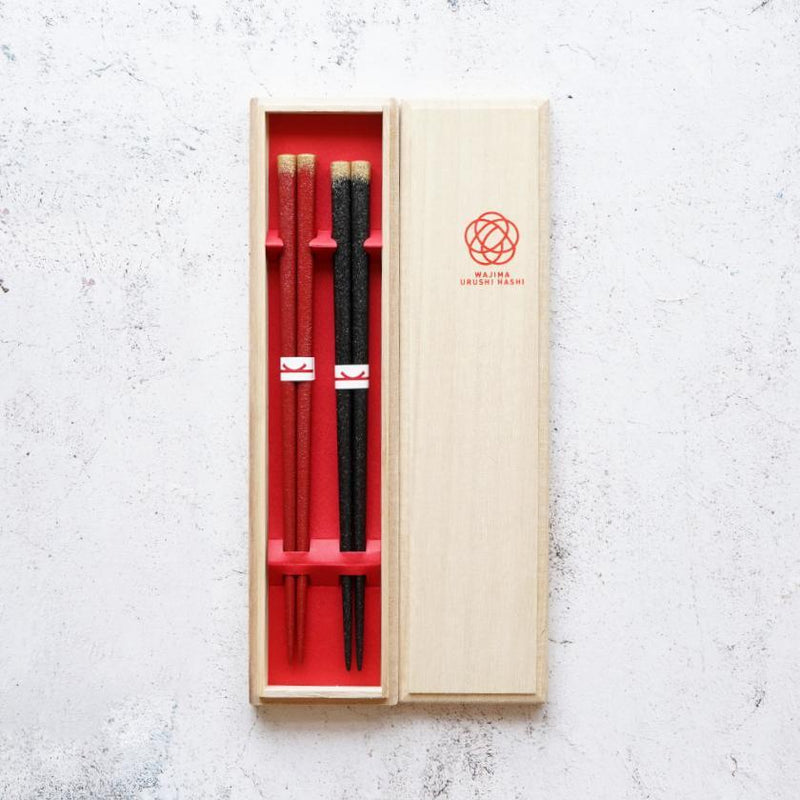 DRY LACQUER KOTOBUKI KIRARA (2 PAIRS), Chopsticks, Wajima Lacquerware