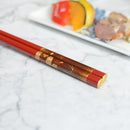 HAND-DRAWN GOLD OR SILVER LACQUR GOLD NASHIJI FUJI CHERRY BLOSSOM RED (1 SET), Chopsticks, Wajima Lacquerware
