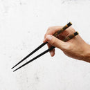 HAND-DRAWN GOLD OR SILVER LACQUR GOLD NASHIJI FUJI MATSUBARA BLACK (1 SET), Chopsticks, Wajima Lacquerware