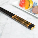 HAND-DRAWN GOLD OR SILVER LACQUR GOLD NASHIJI FUJI MATSUBARA BLACK (1 SET), Chopsticks, Wajima Lacquerware